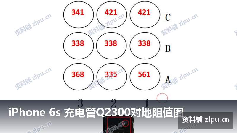 iPhone 6s 充电管Q2300对地阻值图-资料铺