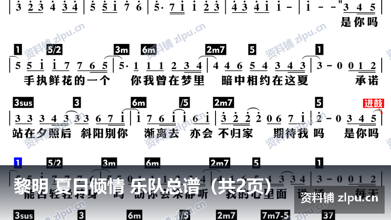 黎明 夏日倾情 乐队总谱（共2页）-资料铺