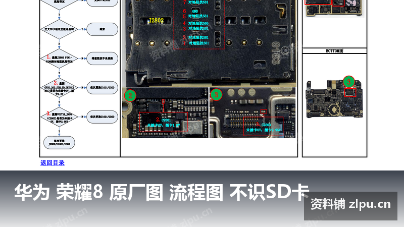 华为 荣耀8 原厂图 流程图 不识SD卡-资料铺