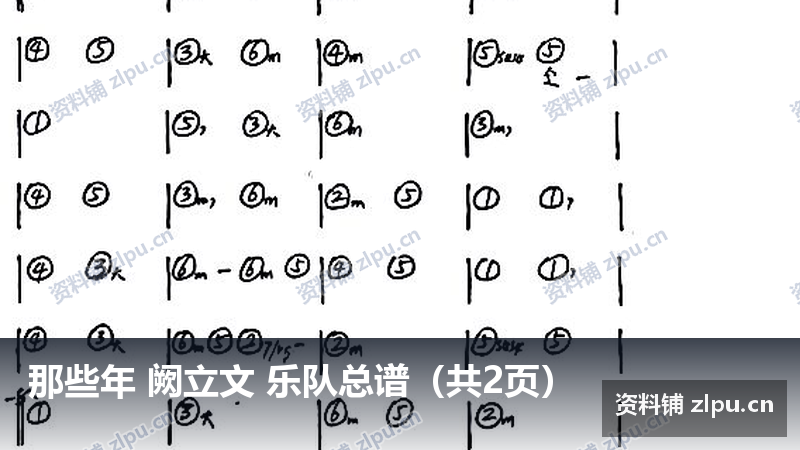 那些年 阙立文 乐队总谱(共2页)-资料铺