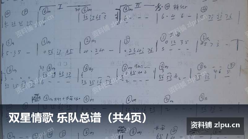 双星情歌 乐队总谱（共4页）-资料铺