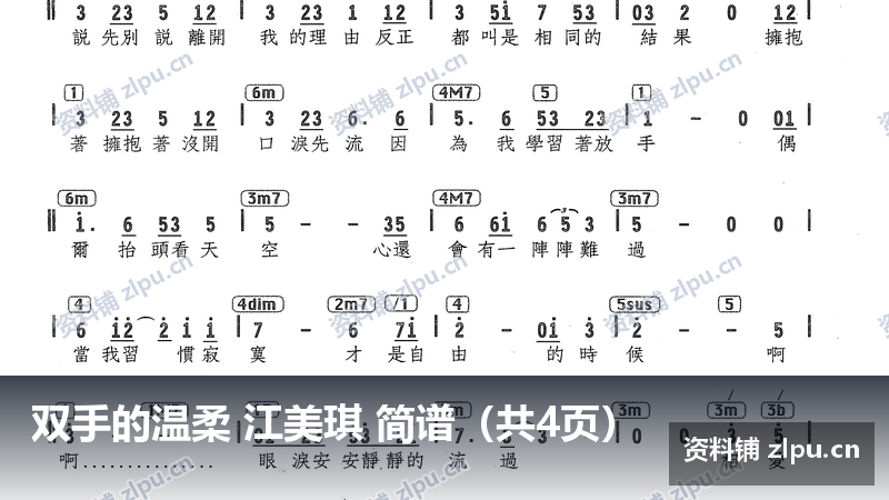 双手的温柔 江美琪 简谱(共4页)-资料铺