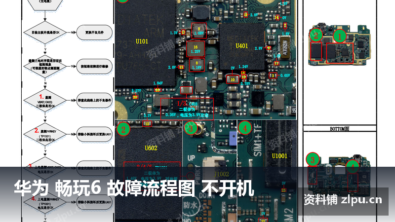 华为 畅玩6 故障流程图 不开机-资料铺