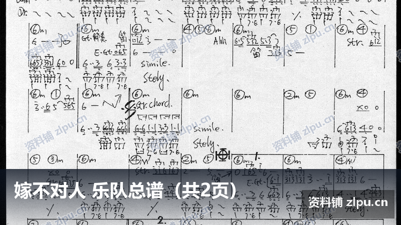 嫁不对人 乐队总谱（共2页）-资料铺