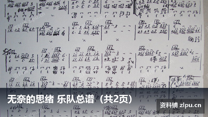 无奈的思绪 乐队总谱(共2页)-资料铺