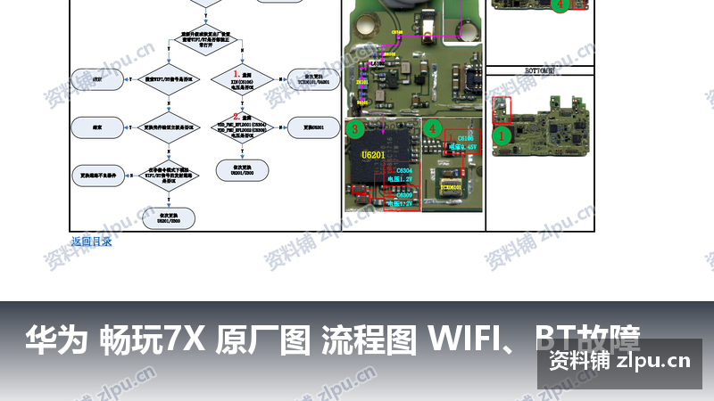 华为 畅玩7X 原厂图 流程图 WIFI、BT故障-资料铺
