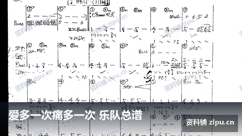 爱多一次痛多一次 乐队总谱-资料铺