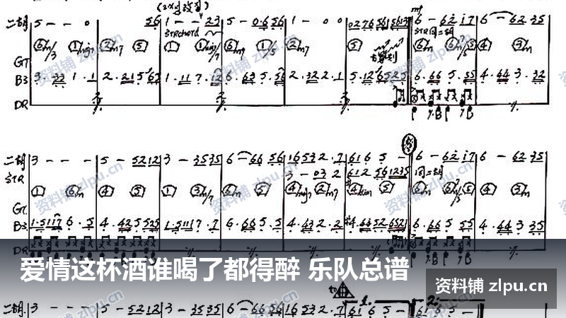 爱情这杯酒谁喝了都得醉 乐队总谱-资料铺