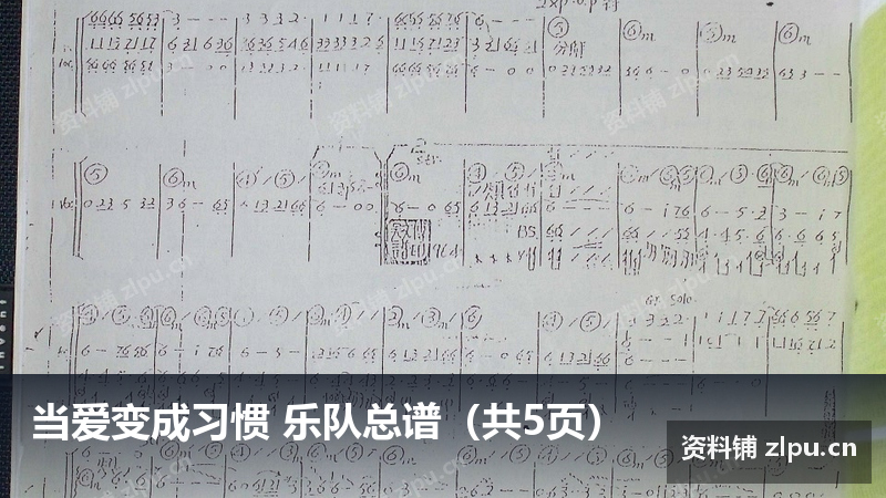 当爱变成习惯 乐队总谱(共5页)-资料铺