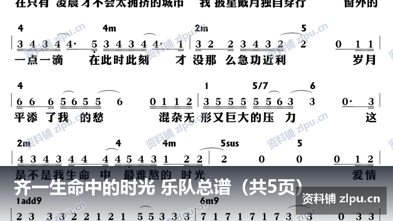 齐一生命中的时光 乐队总谱（共5页）-资料铺