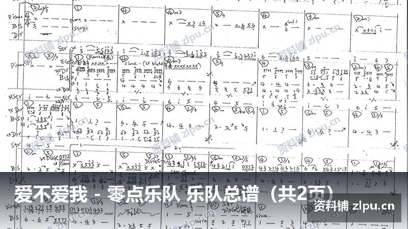 爱不爱我 - 零点乐队 乐队总谱（共2页）-资料铺