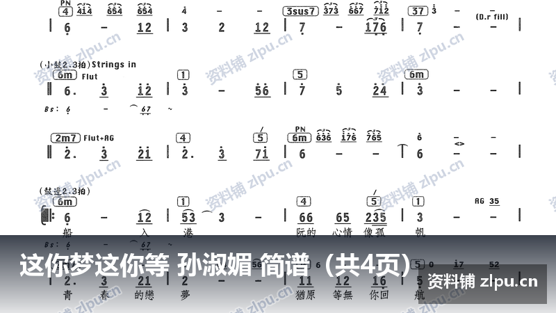 这你梦这你等 孙淑媚 简谱(共4页)-资料铺