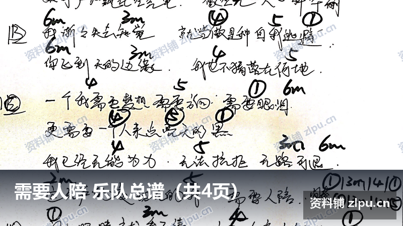 需要人陪 乐队总谱（共4页）-资料铺