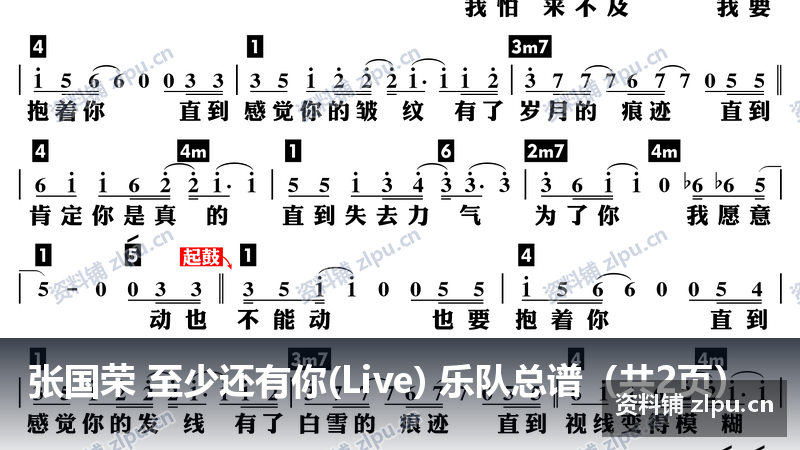 张国荣 至少还有你(Live) 乐队总谱(共2页)插图 张国荣 至少还有你(Live) 乐队总谱(共2页)