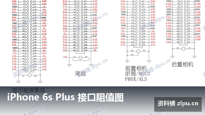 iPhone 6s Plus 接口阻值图-资料铺