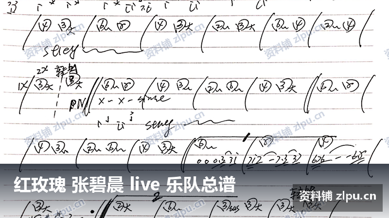红玫瑰 张碧晨 live 乐队总谱-资料铺
