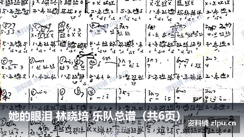 她的眼泪 林晓培 乐队总谱（共6页）-资料铺