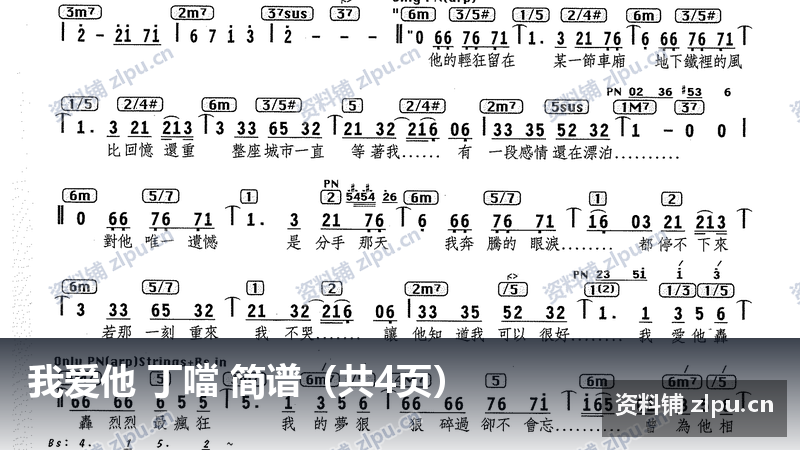 我爱他 丁噹 简谱（共4页）-资料铺