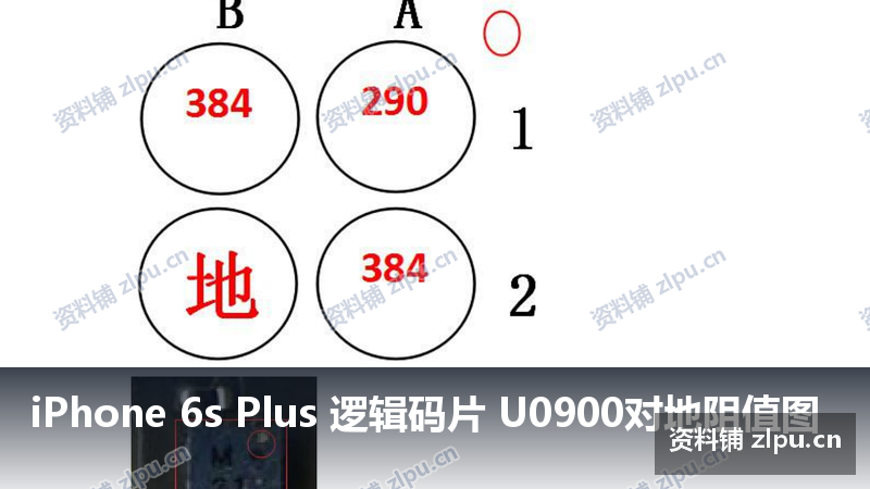 iPhone 6s Plus 逻辑码片 U0900对地阻值图-资料铺