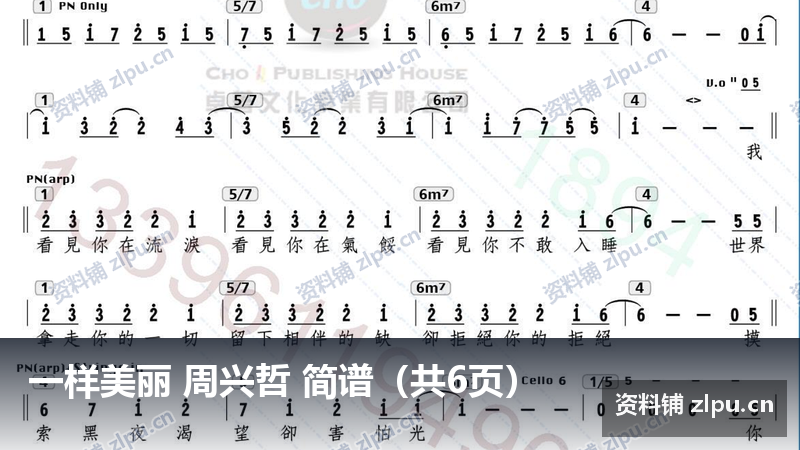 一样美丽 周兴哲 简谱（共6页）-资料铺