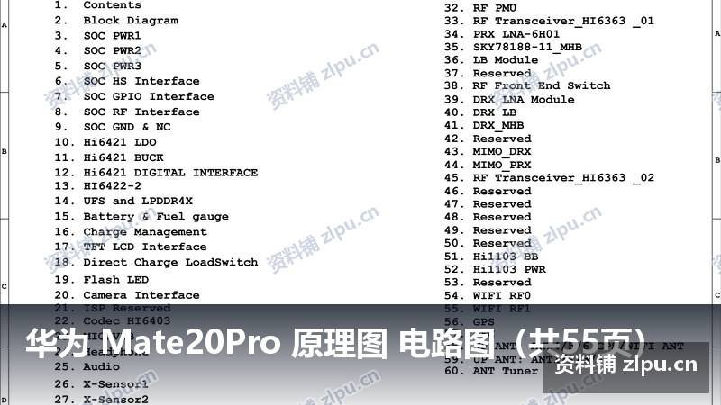 华为 Mate20Pro 原理图 电路图(共55页)-资料铺