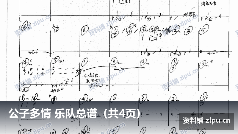 公子多情 乐队总谱（共4页）-资料铺