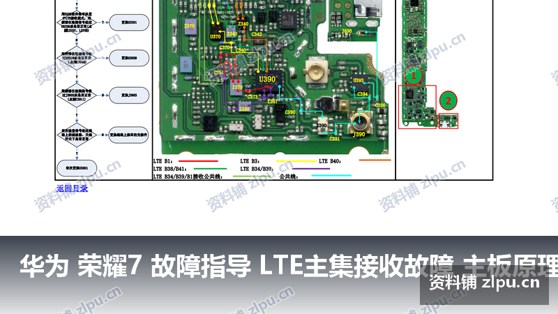 华为 荣耀7 故障指导 LTE主集接收故障 主板原理图-资料铺