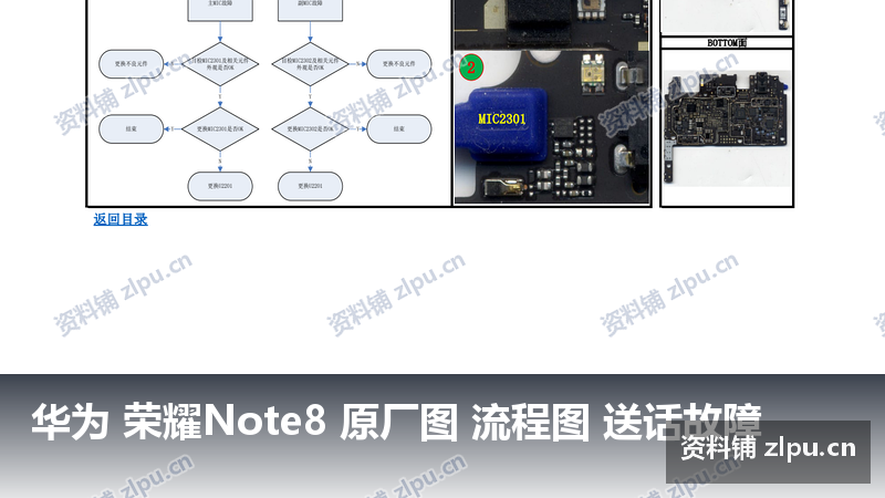 华为 荣耀Note8 原厂图 流程图 送话故障-资料铺