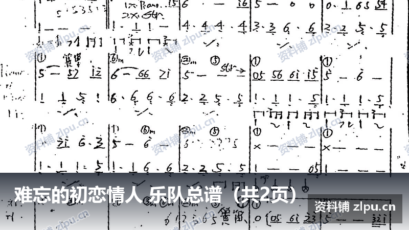 难忘的初恋情人 乐队总谱（共2页）-资料铺