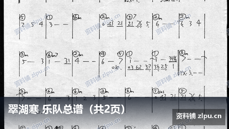 翠湖寒 乐队总谱（共2页）-资料铺