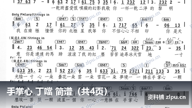 手掌心 丁噹 简谱（共4页）-资料铺