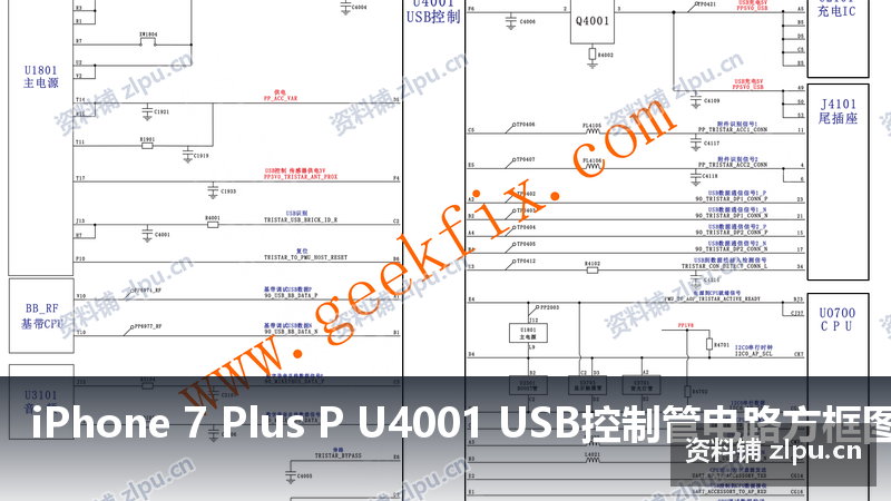 iPhone 7 Plus P U4001 USB控制管电路方框图插图 iPhone 7 Plus P U4001 USB控制管电路方框图