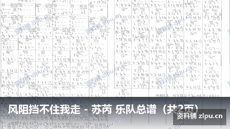 风阻挡不住我走 – 苏芮 乐队总谱（共2页）-资料铺