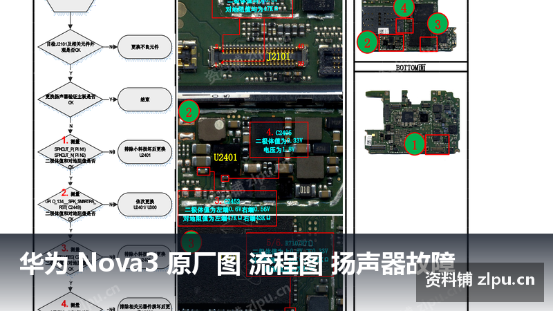 华为 Nova3 原厂图 流程图 扬声器故障-资料铺