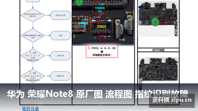 华为 荣耀Note8 原厂图 流程图 指纹识别故障-资料铺