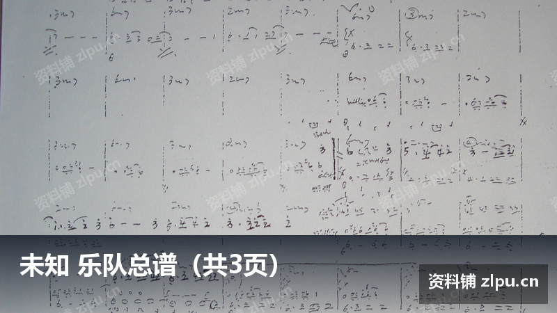 未知 乐队总谱(共3页)-资料铺