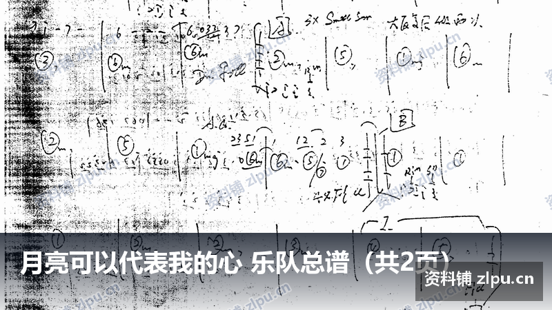 月亮可以代表我的心 乐队总谱（共2页）-资料铺