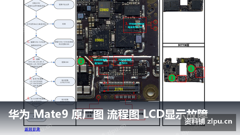 华为 Mate9 原厂图 流程图 LCD显示故障-资料铺