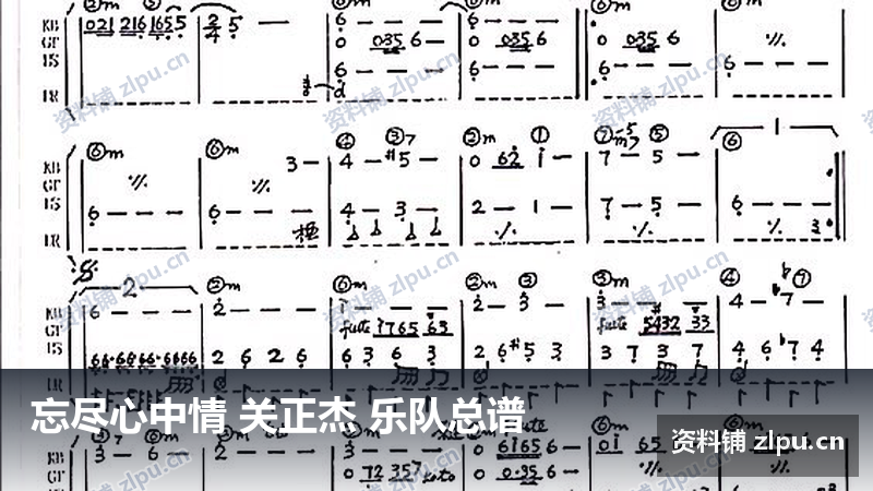 忘尽心中情 关正杰 乐队总谱-资料铺