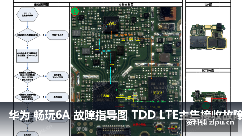 华为 畅玩6A 故障指导图 TDD LTE主集接收故障 主板原理图-资料铺