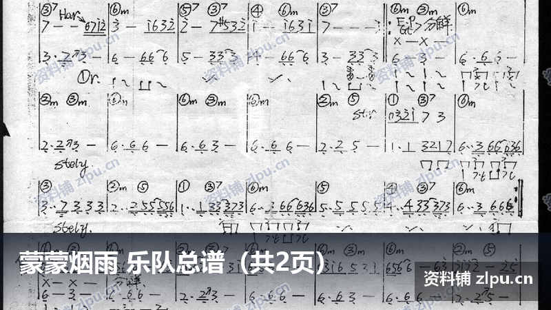 蒙蒙烟雨 乐队总谱(共2页)-资料铺