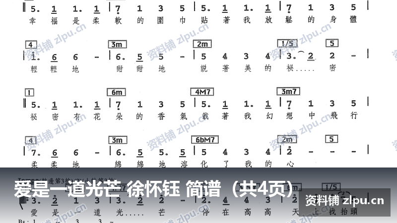 爱是一道光芒 徐怀钰 简谱(共4页)-资料铺