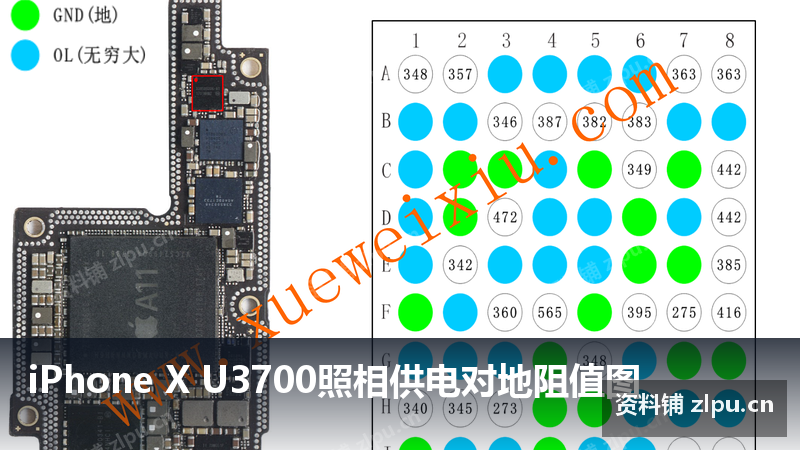 iPhone X U3700照相供电对地阻值图-资料铺