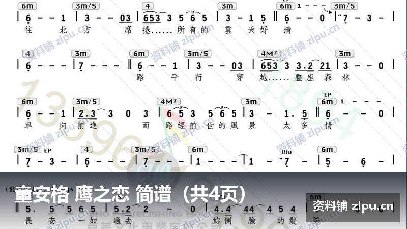 童安格 鹰之恋 简谱(共4页)-资料铺