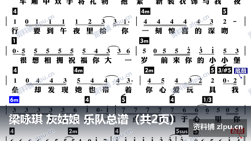梁咏琪 灰姑娘 乐队总谱(共2页)-资料铺