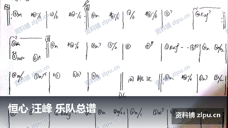 恒心 汪峰 乐队总谱-资料铺