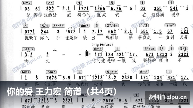 你的爱 王力宏 简谱(共4页)-资料铺