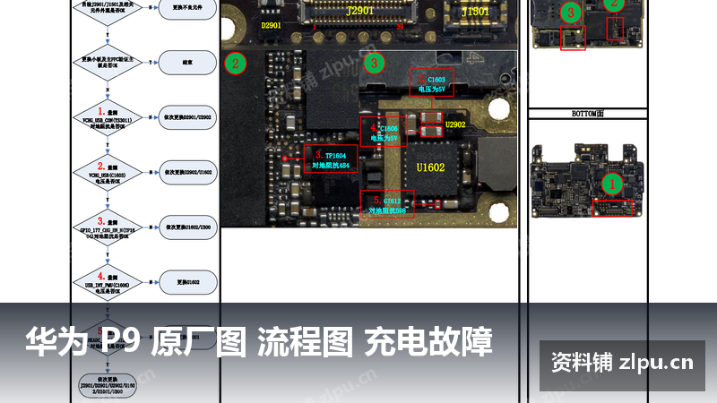 华为 P9 原厂图 流程图 充电故障-资料铺
