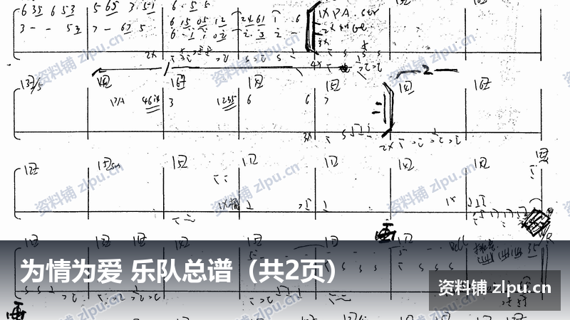 为情为爱 乐队总谱（共2页）-资料铺