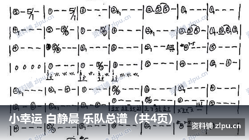 小幸运 白静晨 乐队总谱（共4页）-资料铺